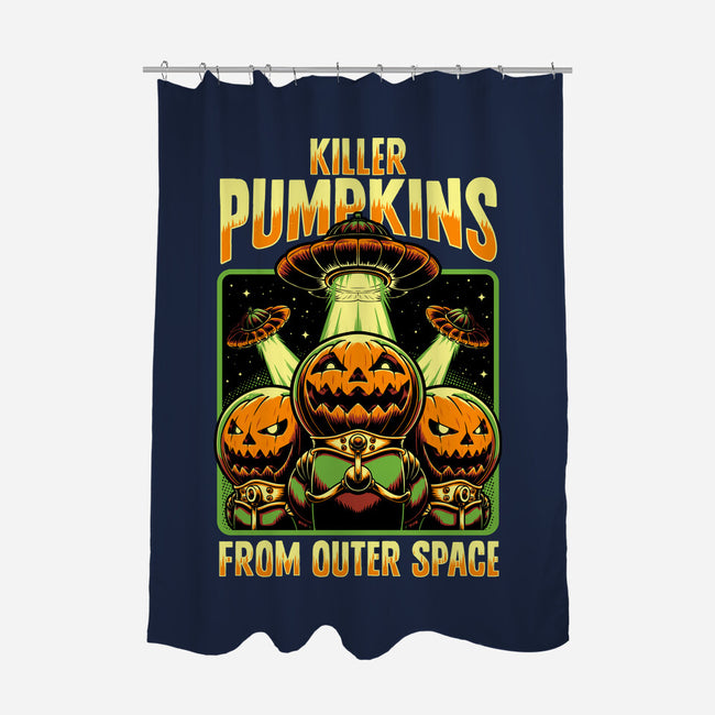 Halloween Pumpkin Space Movie-None-Polyester-Shower Curtain-Studio Mootant