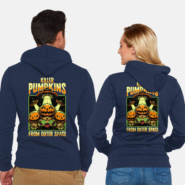 Halloween Pumpkin Space Movie-Unisex-Zip-Up-Sweatshirt-Studio Mootant