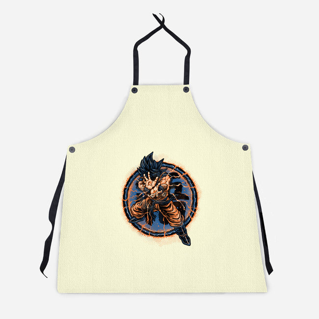 Rage Of The Saiyan-Unisex-Kitchen-Apron-glitchygorilla