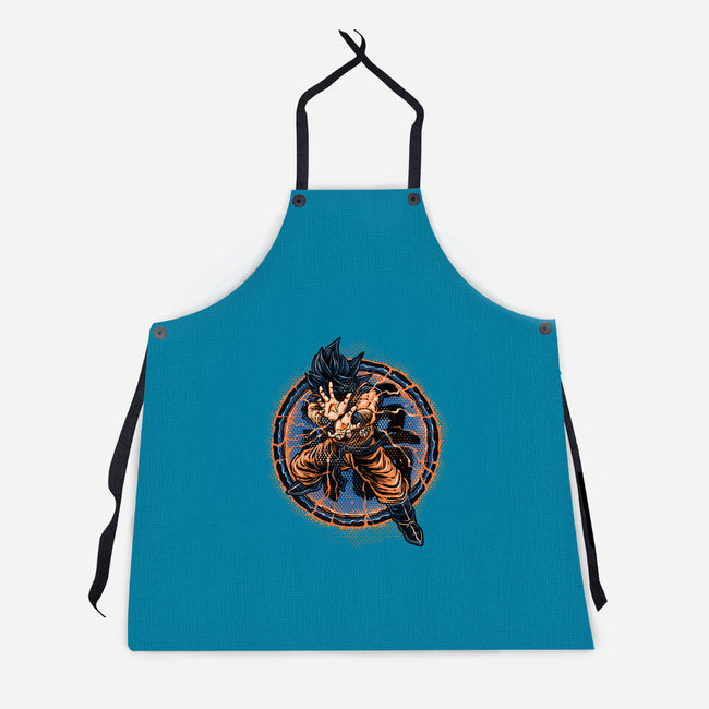 Rage Of The Saiyan-Unisex-Kitchen-Apron-glitchygorilla