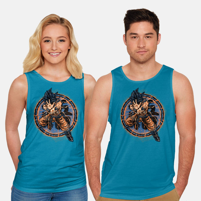 Rage Of The Saiyan-Unisex-Basic-Tank-glitchygorilla