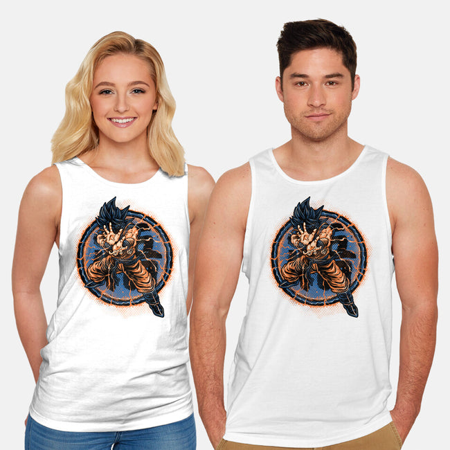 Rage Of The Saiyan-Unisex-Basic-Tank-glitchygorilla