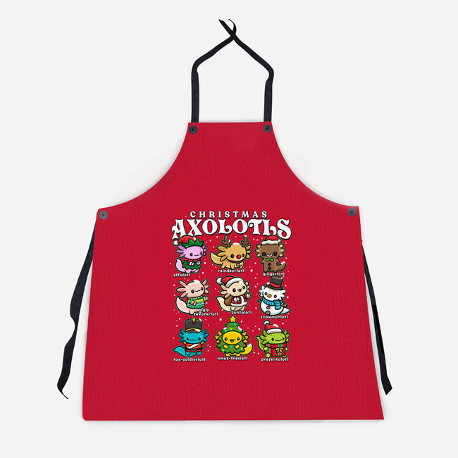 Christmas Axolotls-Unisex-Kitchen-Apron-GoshWow