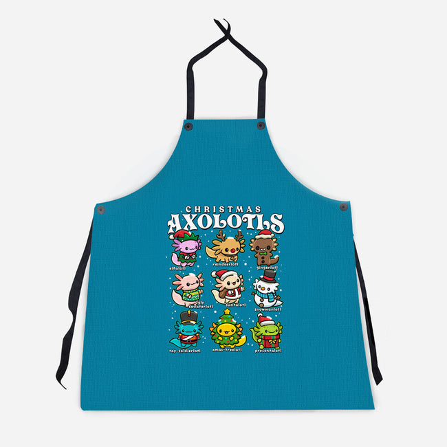 Christmas Axolotls-Unisex-Kitchen-Apron-GoshWow