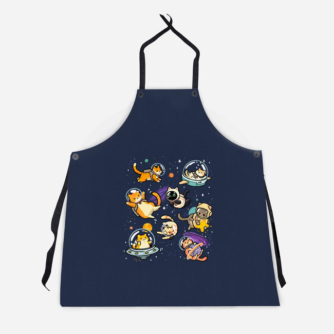 Space Cat Family-Unisex-Kitchen-Apron-GoshWow