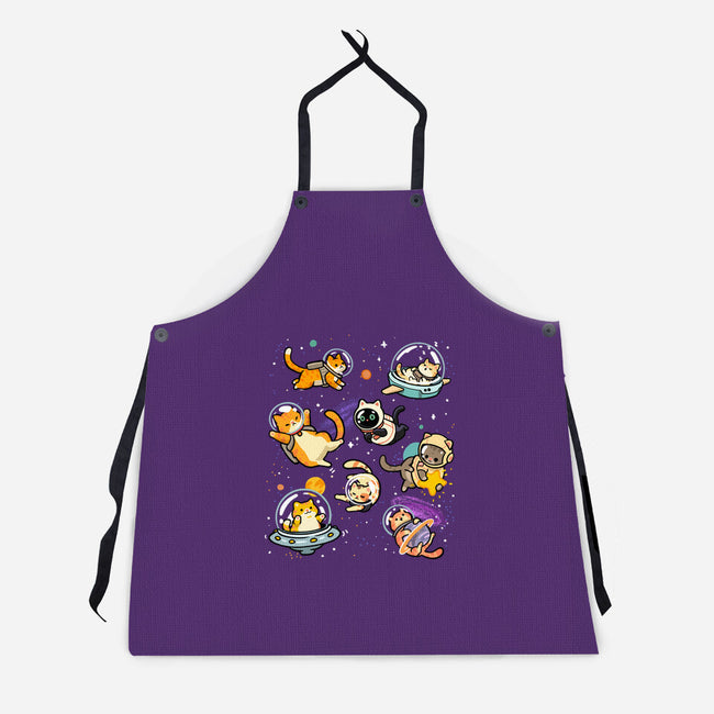 Space Cat Family-Unisex-Kitchen-Apron-GoshWow