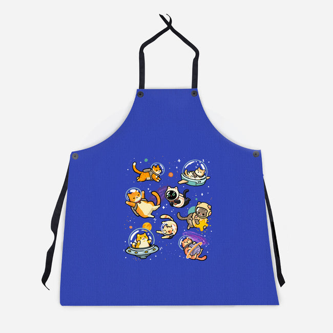 Space Cat Family-Unisex-Kitchen-Apron-GoshWow