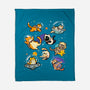 Space Cat Family-None-Fleece-Blanket-GoshWow