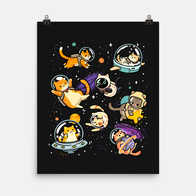 Space Cat Family-None-Matte-Poster-GoshWow