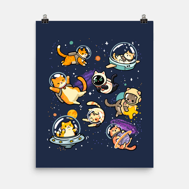 Space Cat Family-None-Matte-Poster-GoshWow