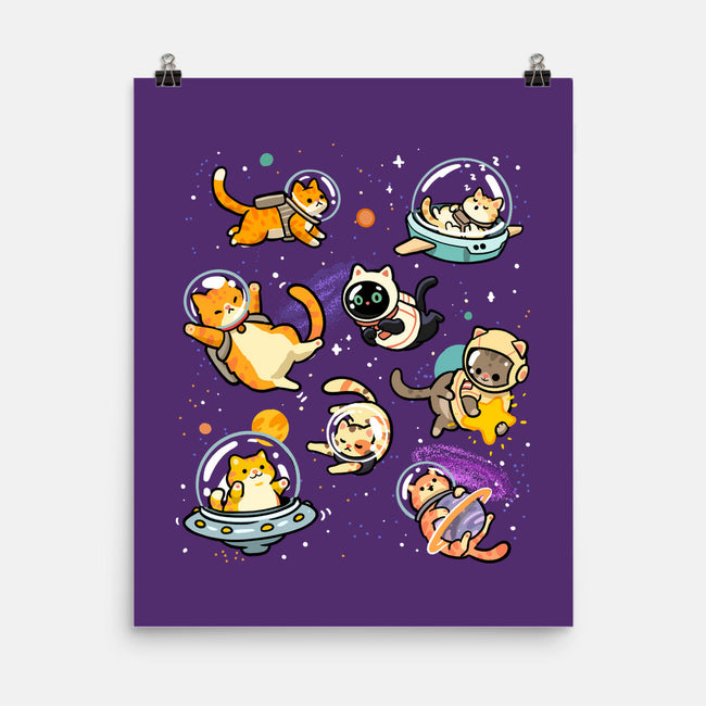 Space Cat Family-None-Matte-Poster-GoshWow