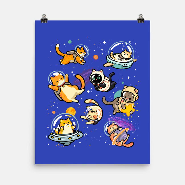 Space Cat Family-None-Matte-Poster-GoshWow