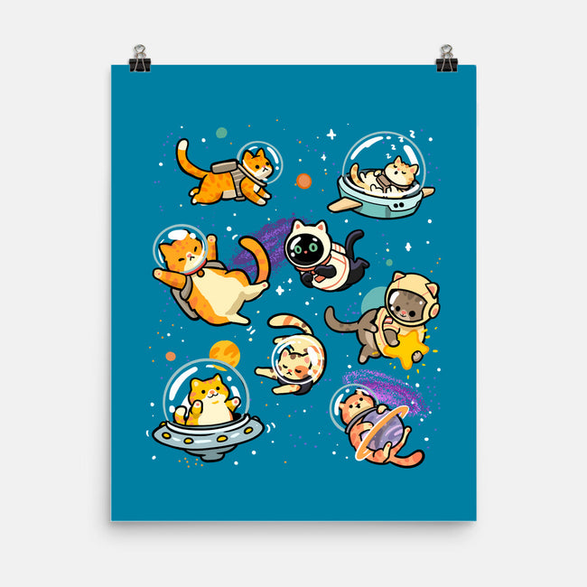 Space Cat Family-None-Matte-Poster-GoshWow