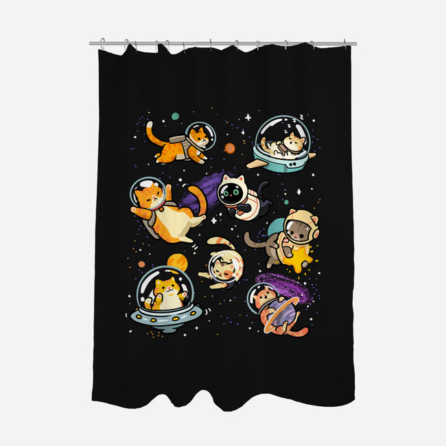 Space Cat Family-None-Polyester-Shower Curtain-GoshWow