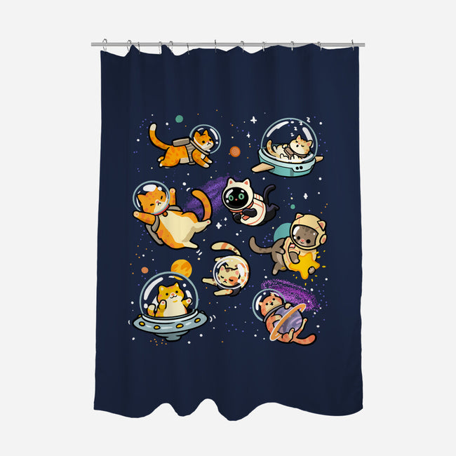 Space Cat Family-None-Polyester-Shower Curtain-GoshWow