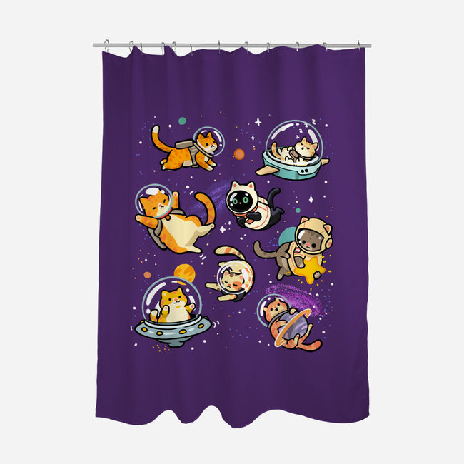 Space Cat Family-None-Polyester-Shower Curtain-GoshWow