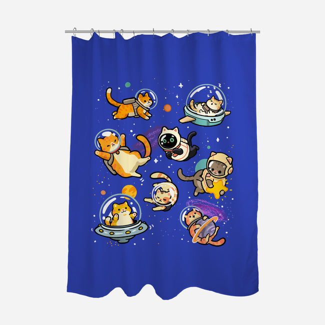 Space Cat Family-None-Polyester-Shower Curtain-GoshWow
