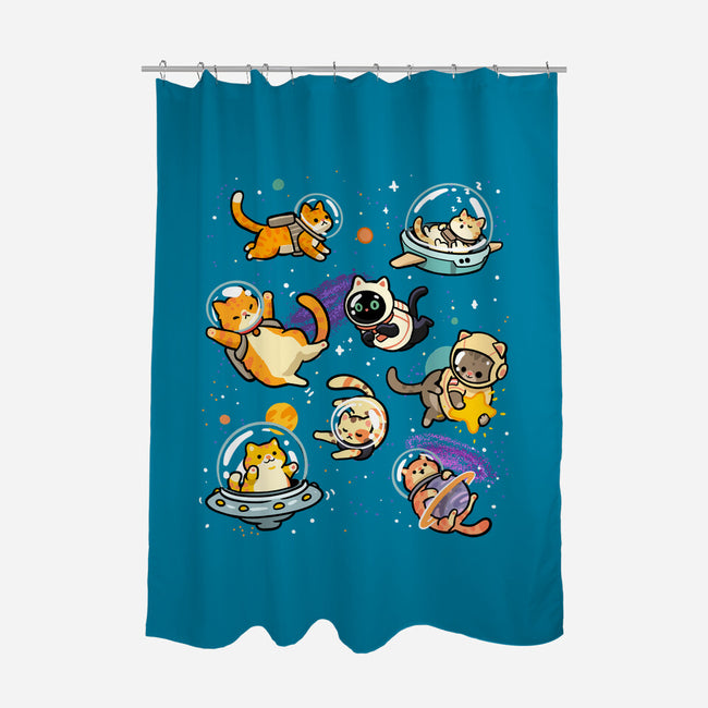 Space Cat Family-None-Polyester-Shower Curtain-GoshWow