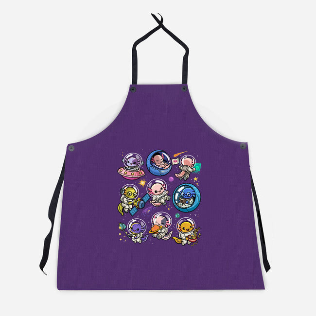 Space Axolotls-Unisex-Kitchen-Apron-GoshWow