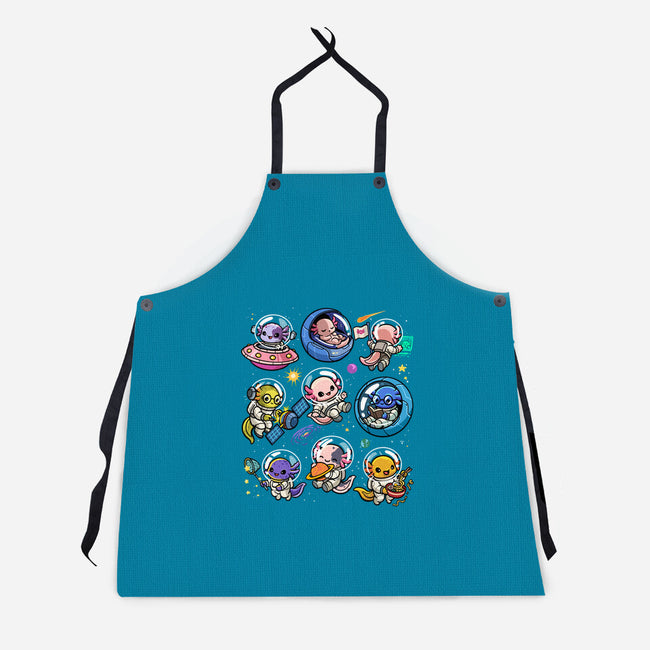 Space Axolotls-Unisex-Kitchen-Apron-GoshWow