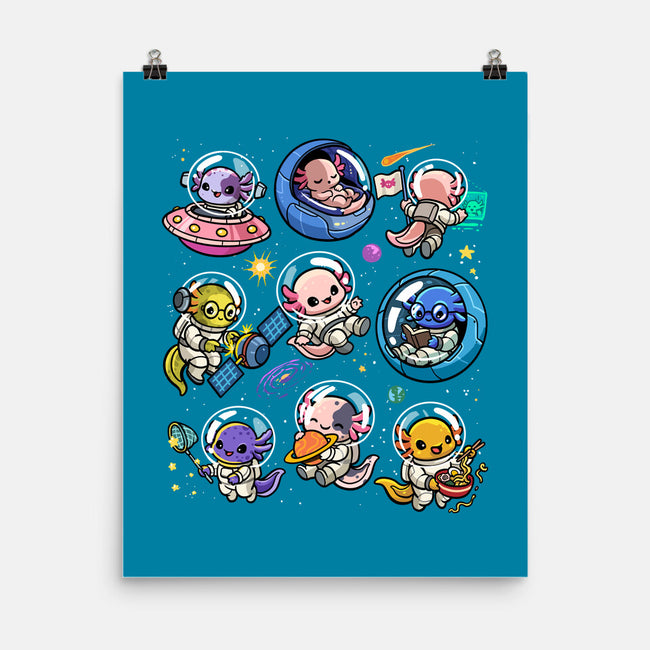 Space Axolotls-None-Matte-Poster-GoshWow