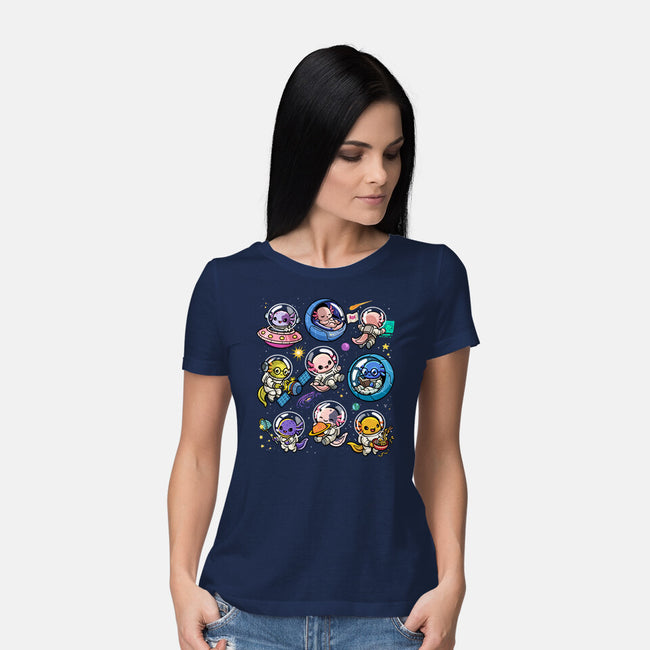 Space Axolotls-Womens-Basic-Tee-GoshWow
