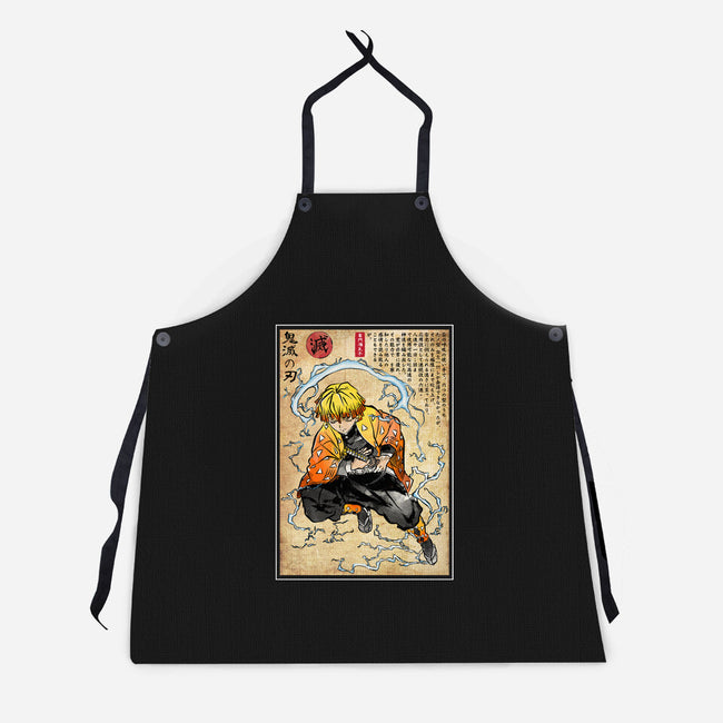 Thunder Breathing Woodblock-Unisex-Kitchen-Apron-DrMonekers