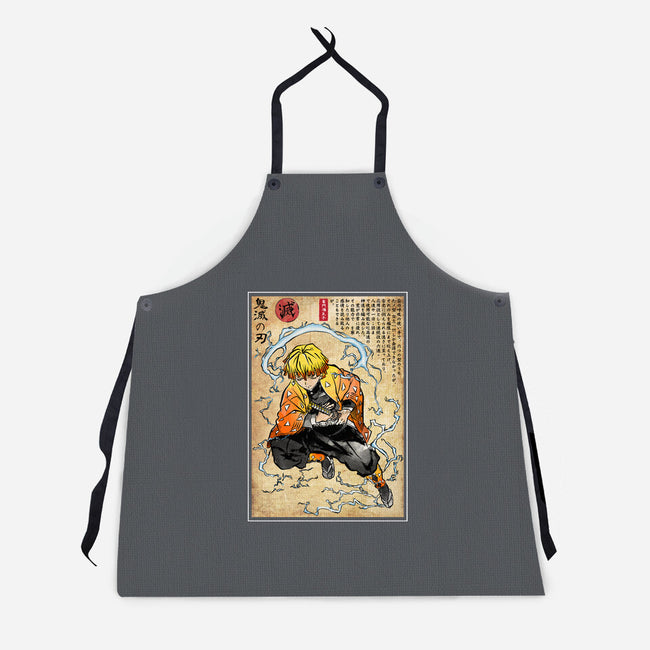 Thunder Breathing Woodblock-Unisex-Kitchen-Apron-DrMonekers