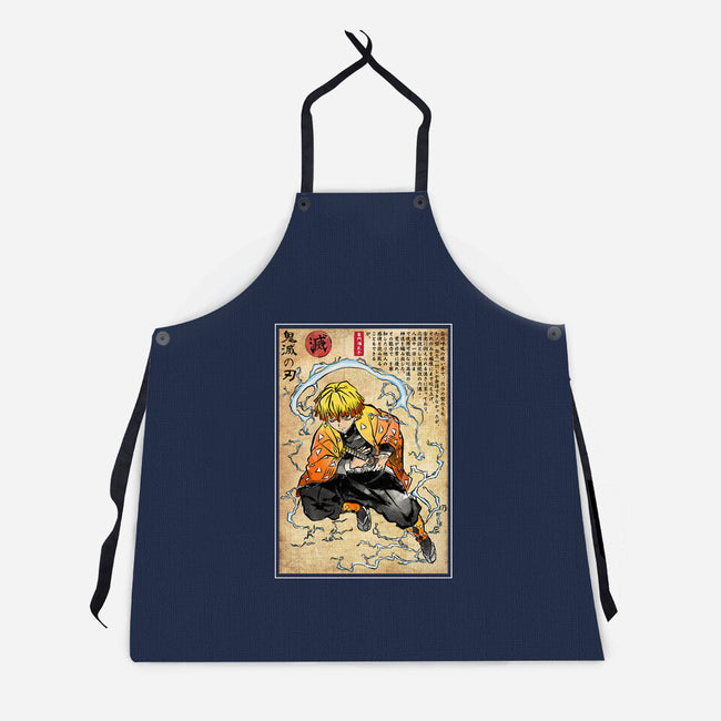Thunder Breathing Woodblock-Unisex-Kitchen-Apron-DrMonekers