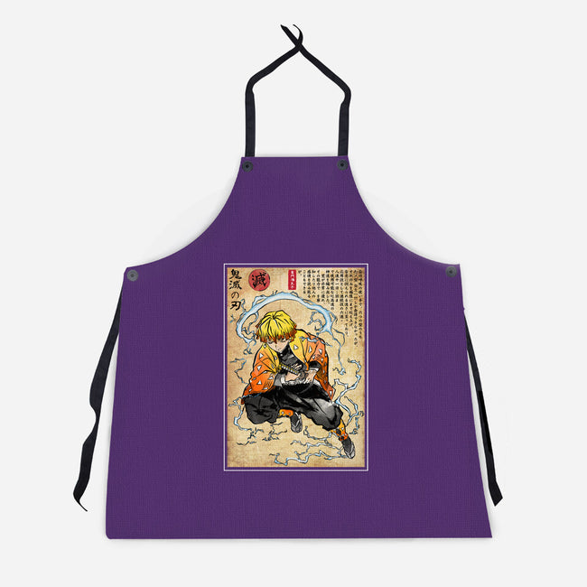 Thunder Breathing Woodblock-Unisex-Kitchen-Apron-DrMonekers