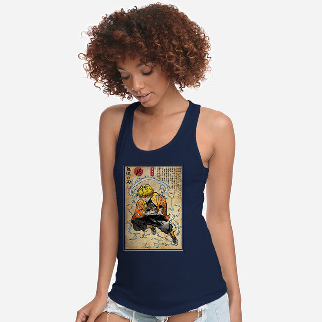 Thunder Breathing Woodblock-Womens-Racerback-Tank-DrMonekers