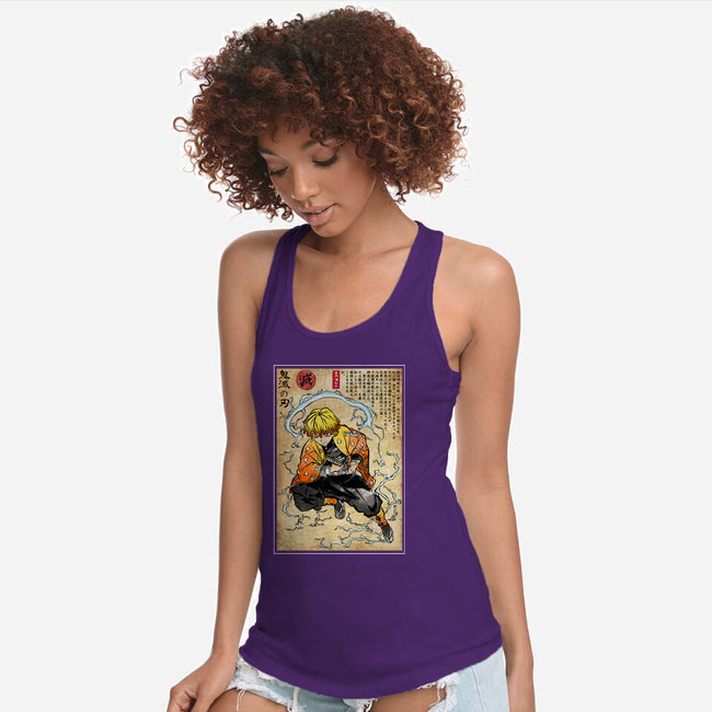 Thunder Breathing Woodblock-Womens-Racerback-Tank-DrMonekers