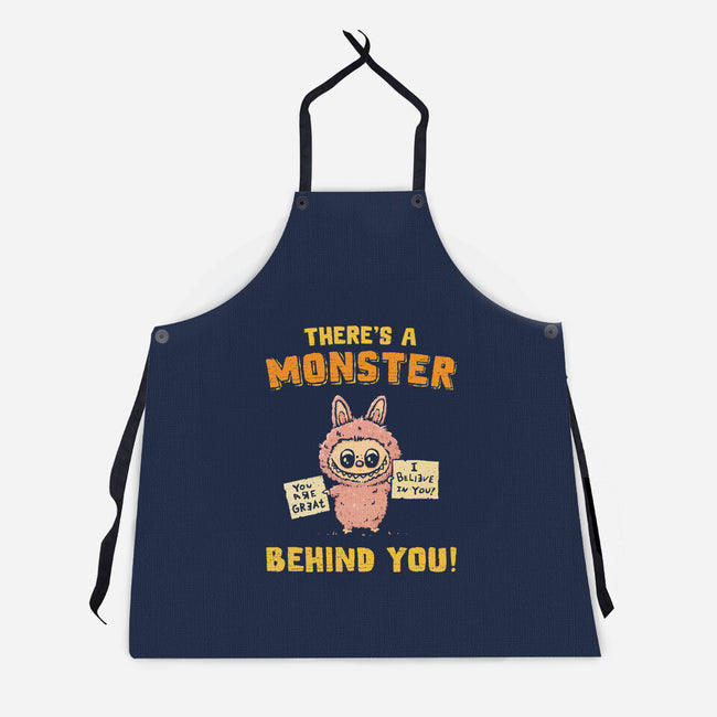 There's A Monster Behind You-Unisex-Kitchen-Apron-kg07