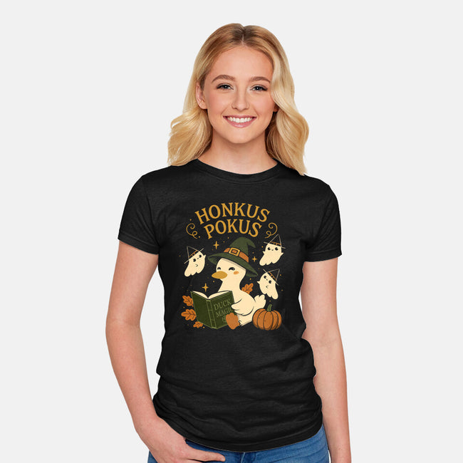 Honkus Pokus-Womens-Fitted-Tee-ricolaa
