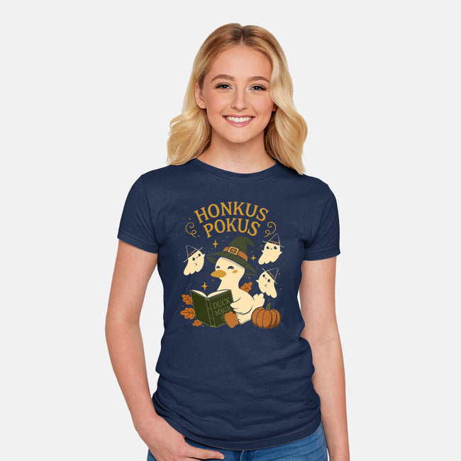 Honkus Pokus-Womens-Fitted-Tee-ricolaa
