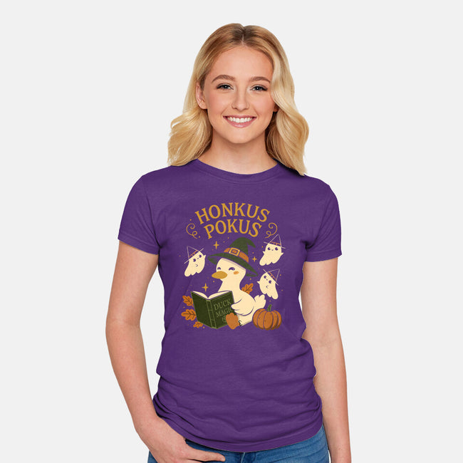 Honkus Pokus-Womens-Fitted-Tee-ricolaa