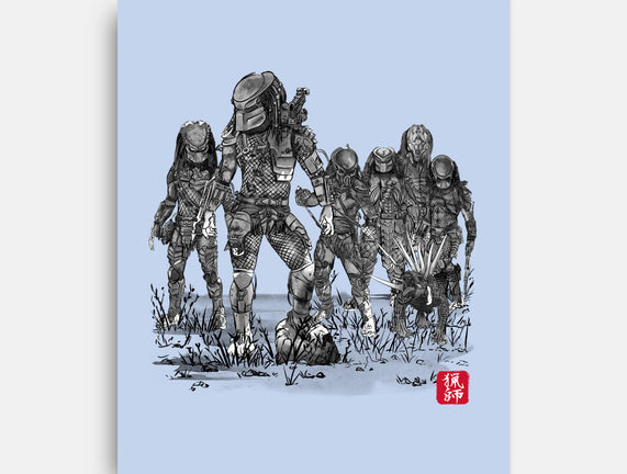 Seven Hunters Sumi-e
