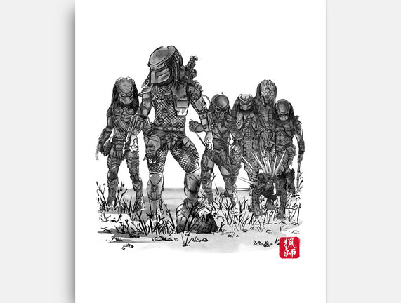 Seven Hunters Sumi-e