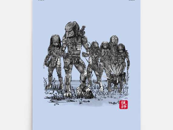 Seven Hunters Sumi-e