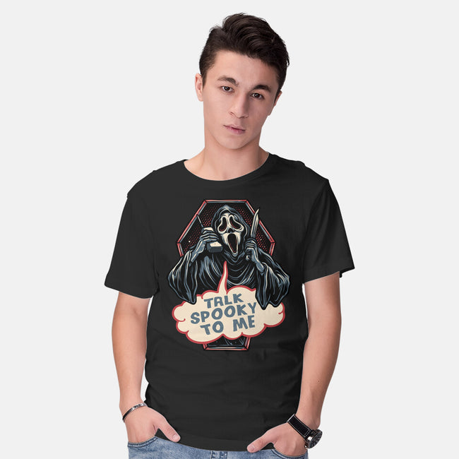 Talk Spooky To Me-Mens-Basic-Tee-glitchygorilla