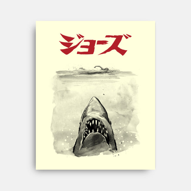 Jaws Sumi-e-None-Stretched-Canvas-DrMonekers