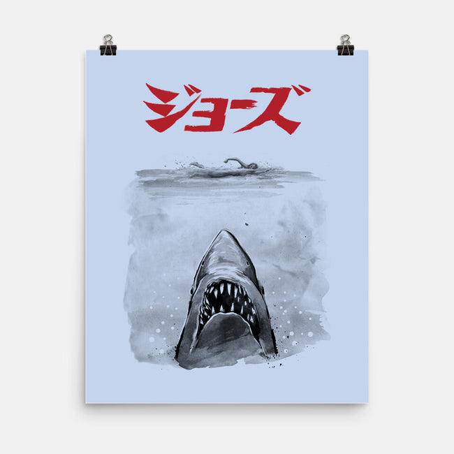 Jaws Sumi-e-None-Matte-Poster-DrMonekers