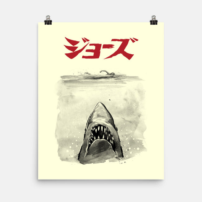 Jaws Sumi-e-None-Matte-Poster-DrMonekers