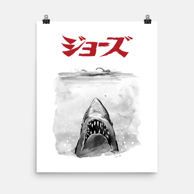 Jaws Sumi-e-None-Matte-Poster-DrMonekers