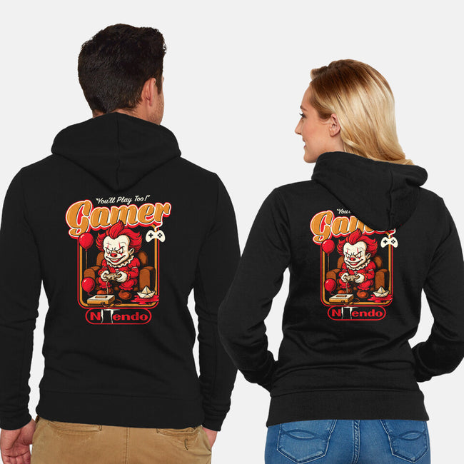 Killer Gamer-Unisex-Zip-Up-Sweatshirt-AlemaArt