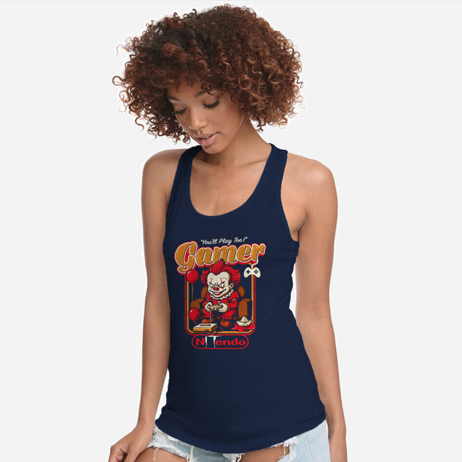 Killer Gamer-Womens-Racerback-Tank-AlemaArt
