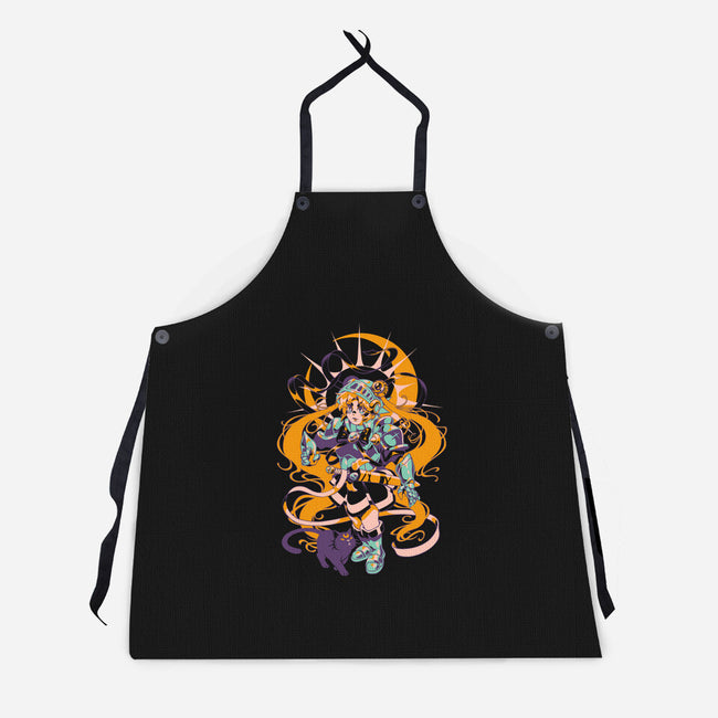 Moon Warrior-Unisex-Kitchen-Apron-ilustrata