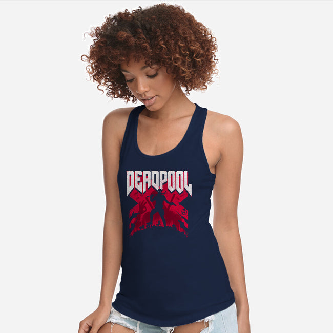 Deadpool Doomsday-Womens-Racerback-Tank-rocketman_art