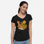 Adopt A Dinosaur-Womens-V-Neck-Tee-patrickgp