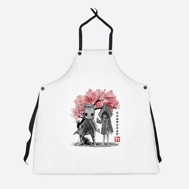 Six And Mono Sumi-e-Unisex-Kitchen-Apron-DrMonekers